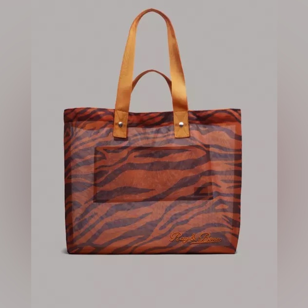 RAG & BONE - Addison Large Mesh Tote - Orange Tiger